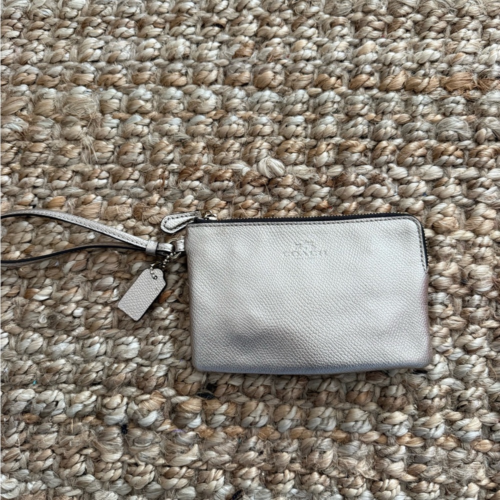 Coach Cream Wristlet Clutch